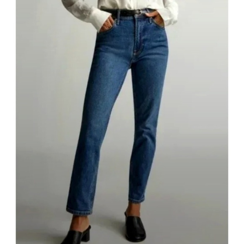 Everlane Original Cheeky Jeans Women Sz‎ 26 Medium Wash Crop Organic Cotton